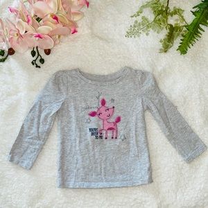 Jumping Beans Pink Dear Long Sleeve Shirt